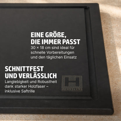 HENSSLERS Schneidebrett (30x18cm) Holzfaser Küchenzubehör HENSSLERS