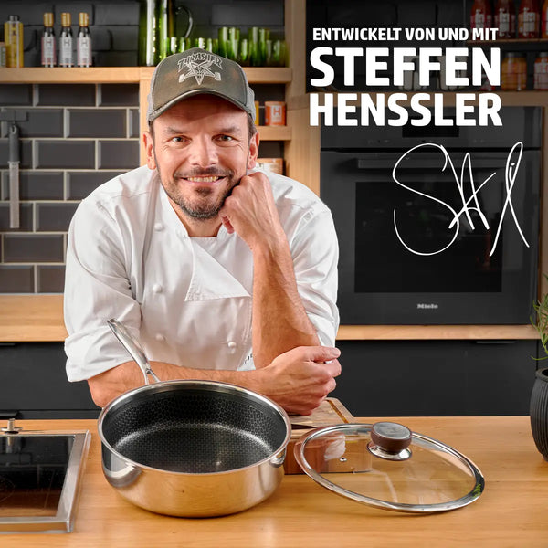 Hensslers Sautépfanne & GRATIS Bratöl Duo Pfannen HENSSLERS