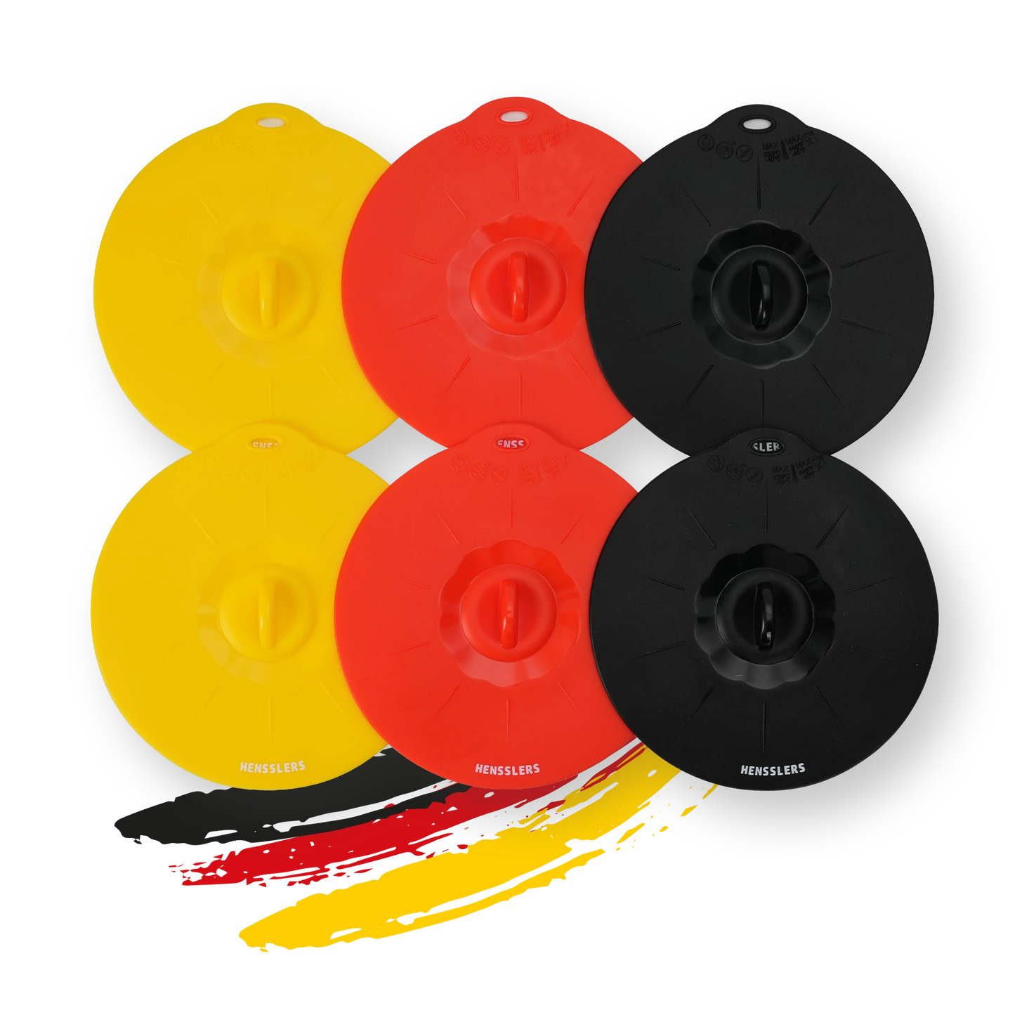 HENSSLERS 6er Silikondeckel Set Deutschland Edition